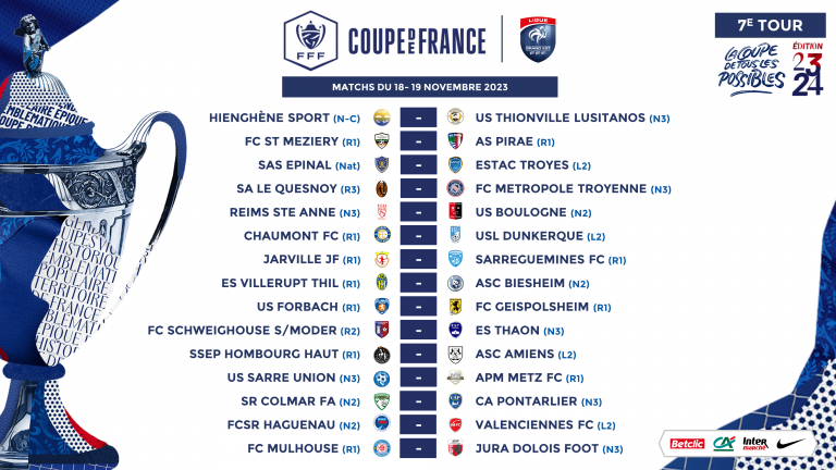 Coupe De France 7e Tour Les Affiches Des Clubs Du Grand Est LIGUE