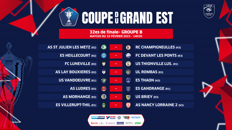 Coupe Du Grand Est, Les Affiches Des 32es De Finale ! – LIGUE DU GRAND ...